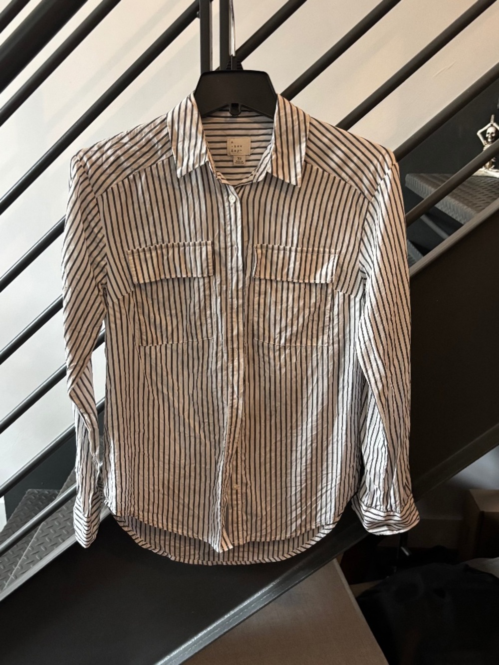 Women’s A New Day Pinstripe Button Down Shirt